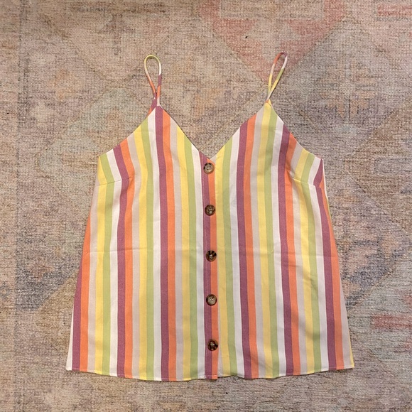 NWT!! FSL Apparel the Amani Multi-Colored Vertical Striped Tank Top - Picture 6 of 10